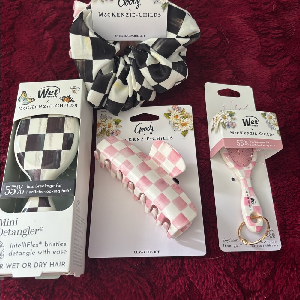 MacKenzie-Childs Black and Pink Hair Accessories Collection